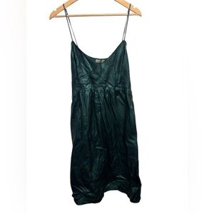 Zara Dark Green Faux Leather Dress